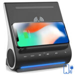 4-in-1 Wireless Charging Dock with Bluetooth Speaker, Mic & USB Ports